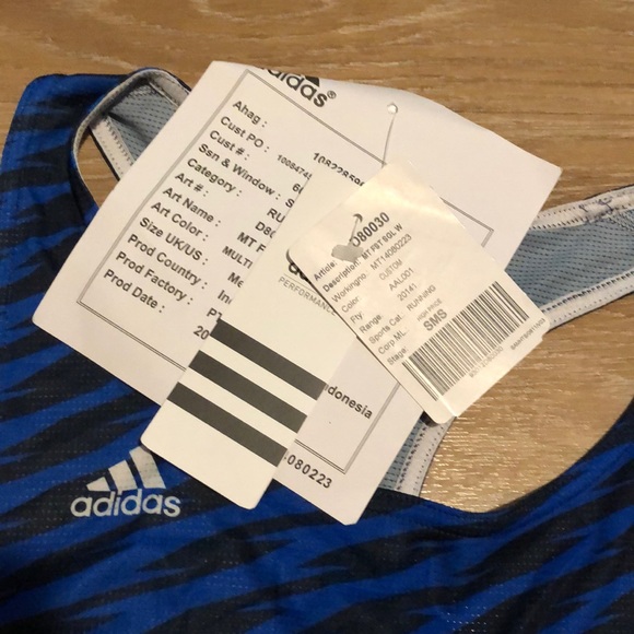 Adidas running racerback tank top S mesh zig zag - Picture 6 of 8